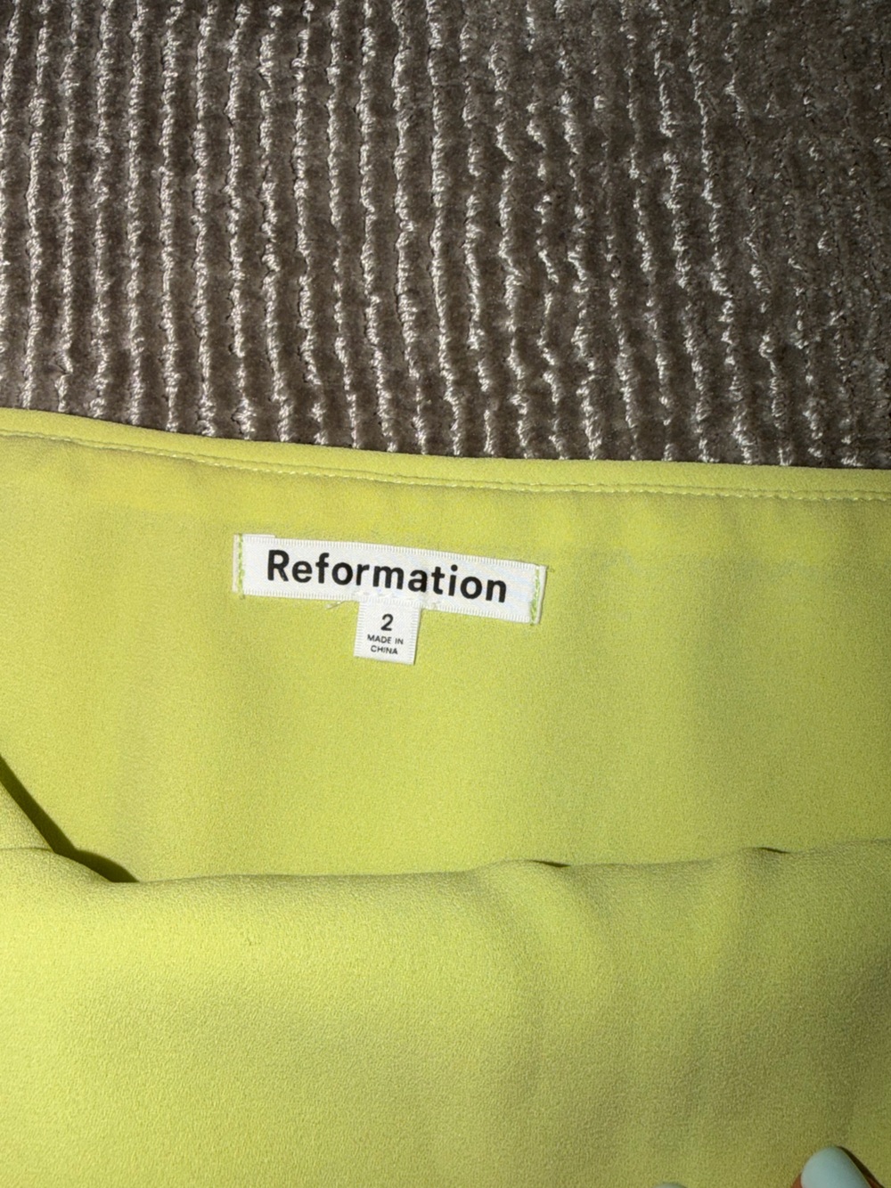 Reformation Lime Green Sequin Matching Set (Top: Size 2, Skirt: Size 0) - Picture 3 of 3